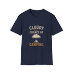 Cloudy With A Chance of Camping. T‑Shirt