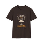 Cloudy With A Chance of Camping. T‑Shirt
