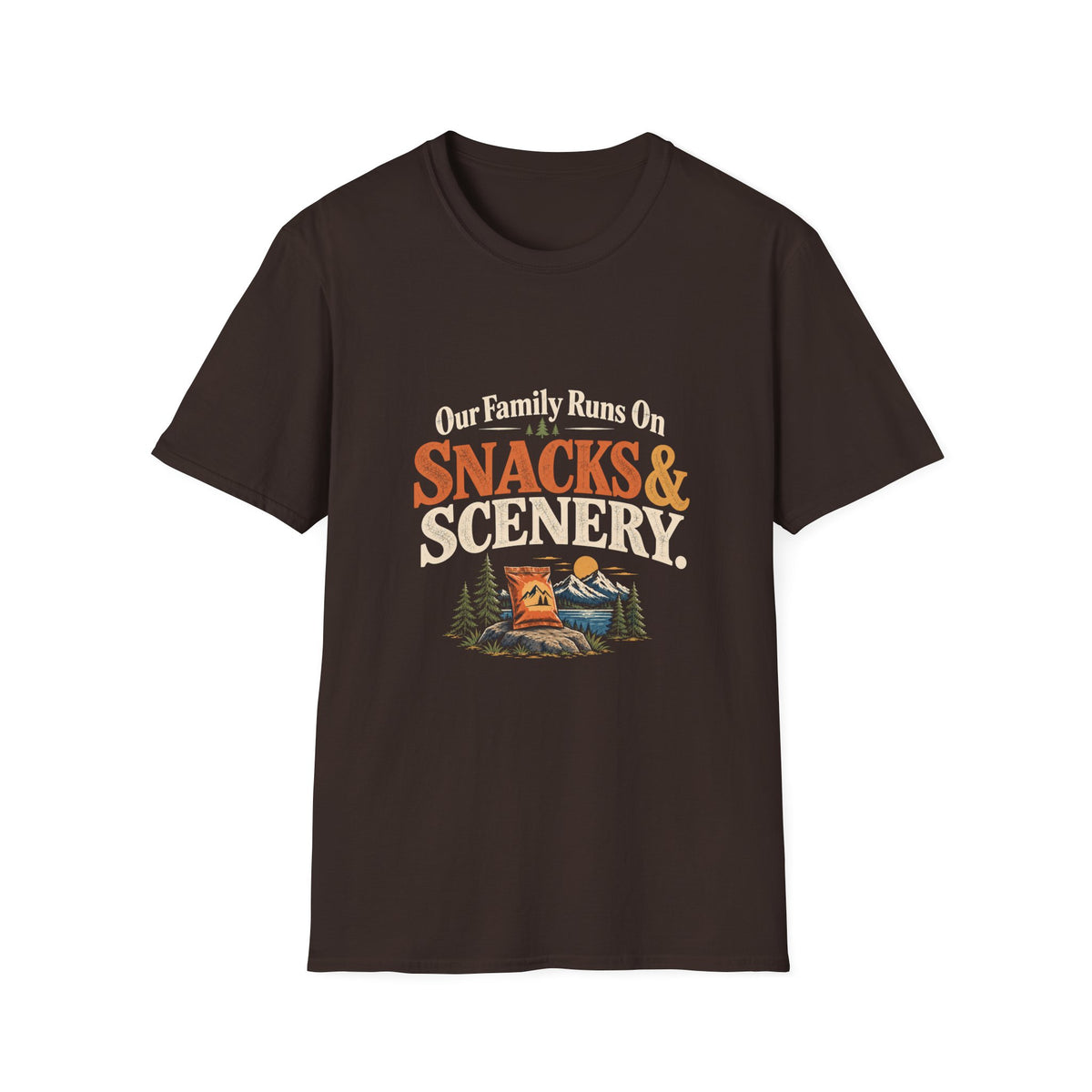 Our Family Runs On Snacks & Scenery. T-Shirt