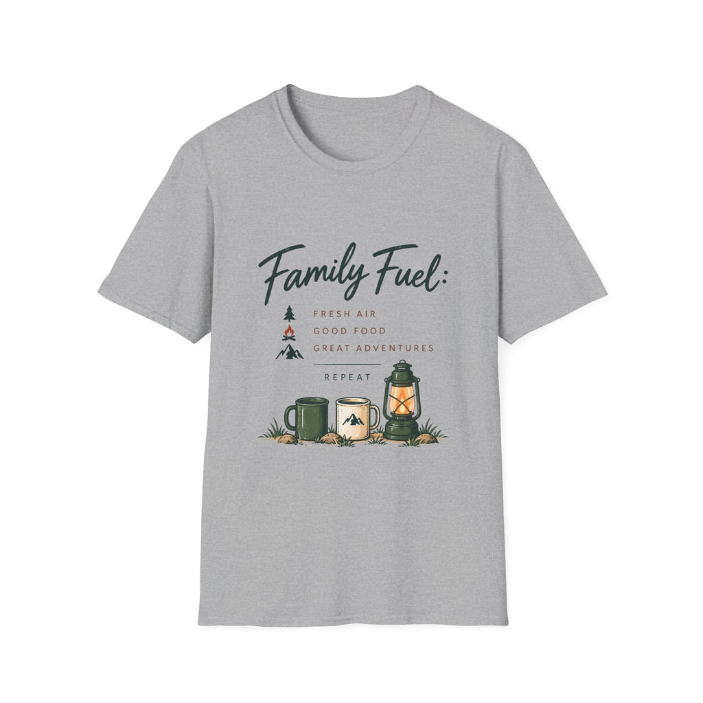 Family Fuel: Fresh Air. Good Food. Great Adventures. Repeat. T-Shirt