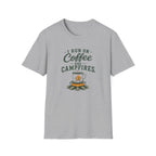 I Run On Coffee and Campfires. T‑Shirt