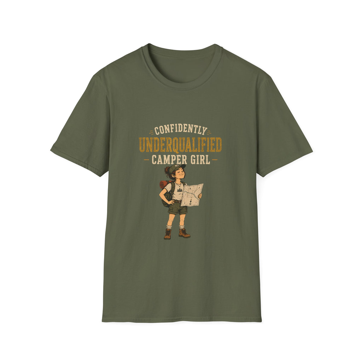 Confidently Underqualified Camper Girl. T‑Shirt