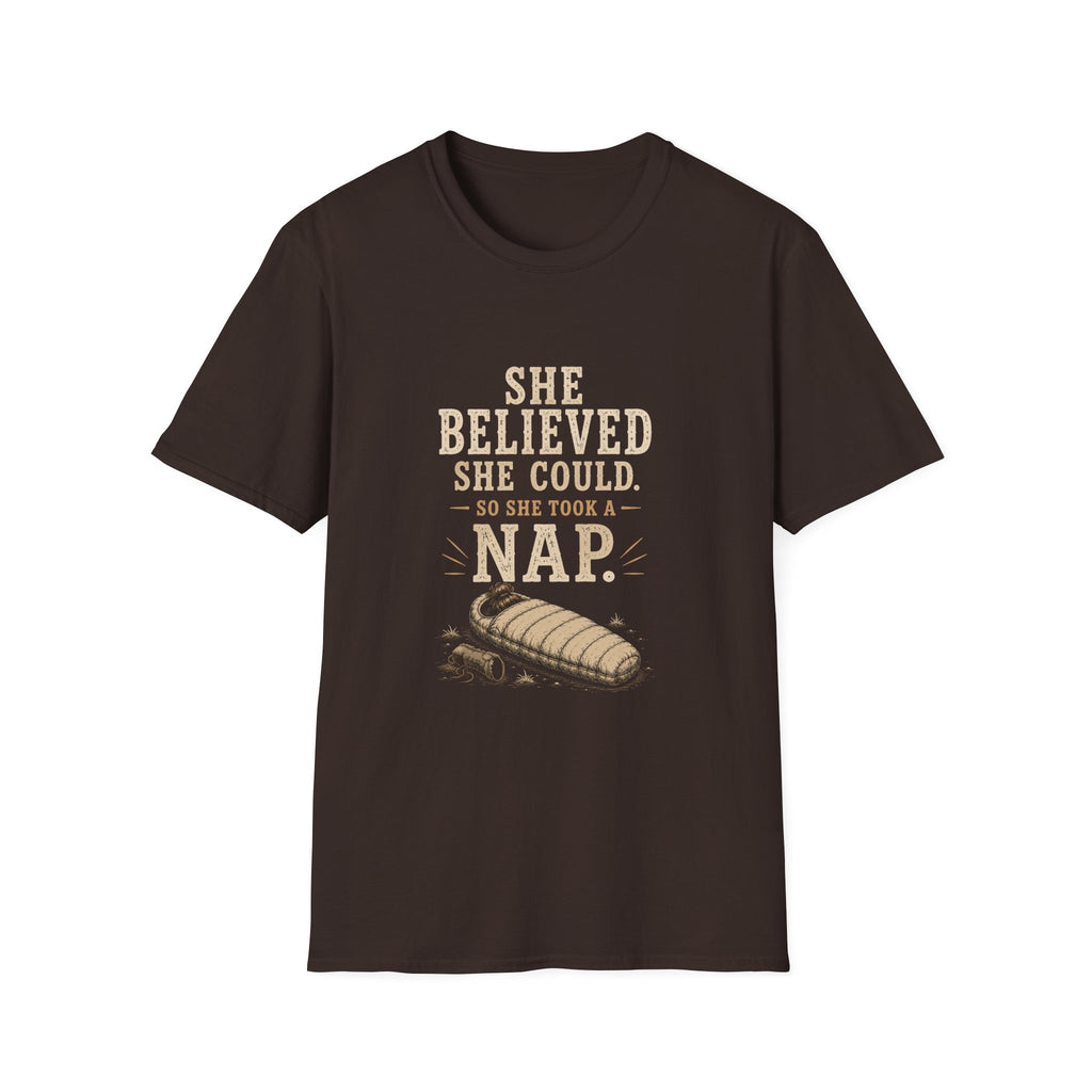 She Believed She Could. So She Took A Nap. T‑Shirt