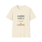 Cloudy With A Chance of Camping. T‑Shirt