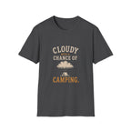 Cloudy With A Chance of Camping. T‑Shirt
