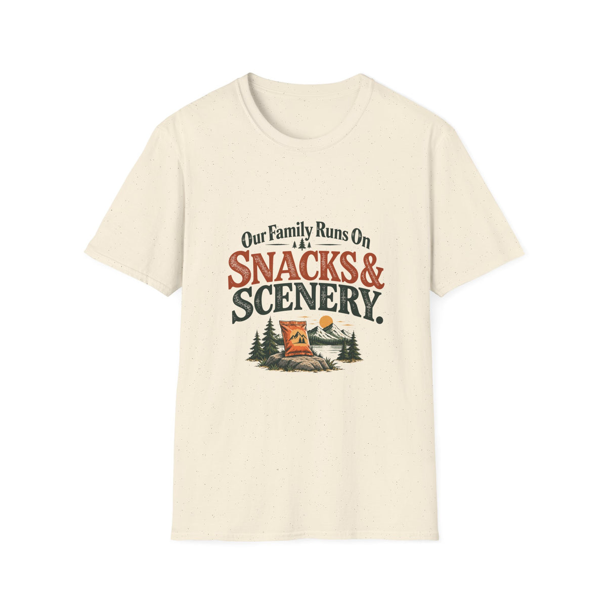 Our Family Runs On Snacks & Scenery. T-Shirt