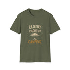 Cloudy With A Chance of Camping. T‑Shirt