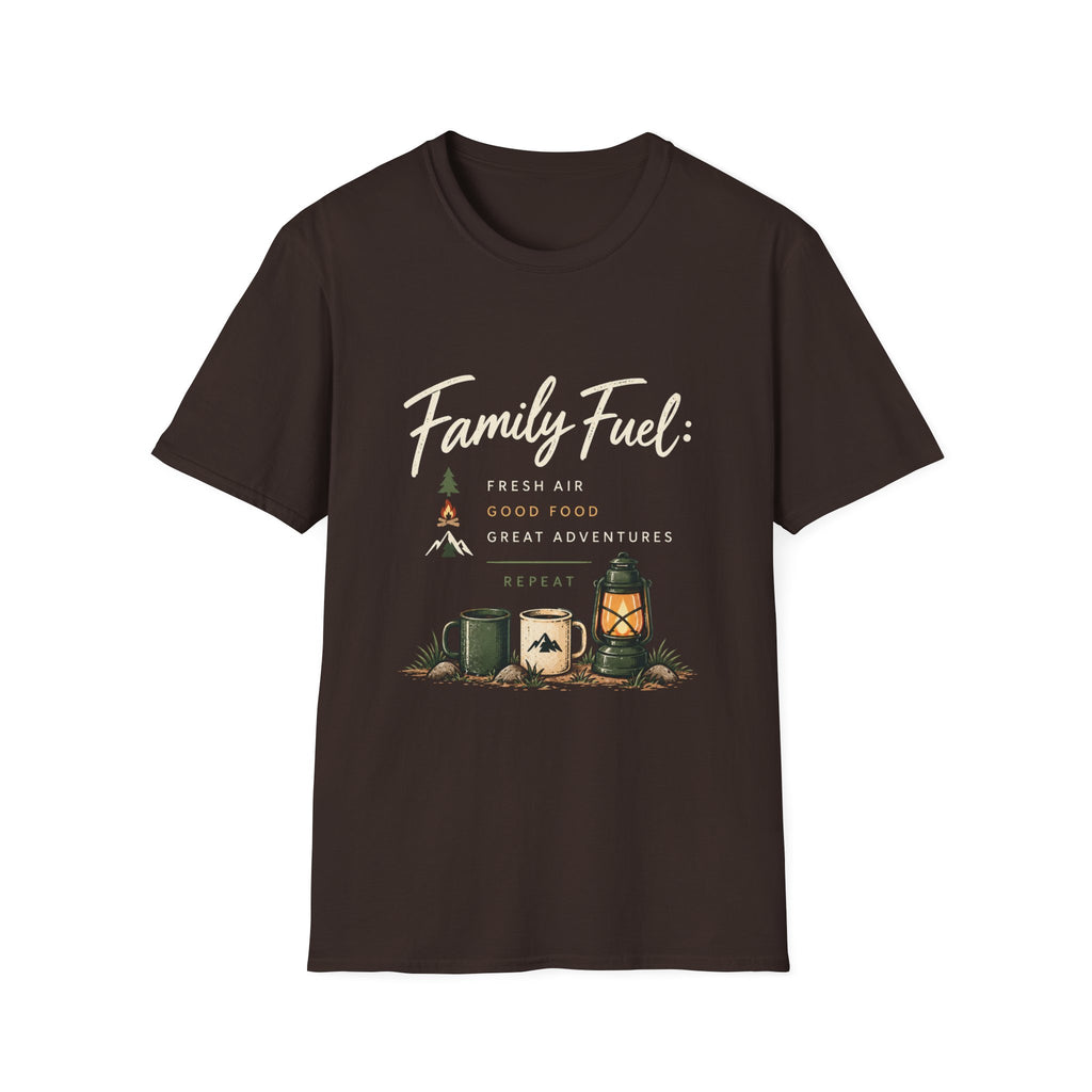Family Fuel: Fresh Air. Good Food. Great Adventures. Repeat. T-Shirt