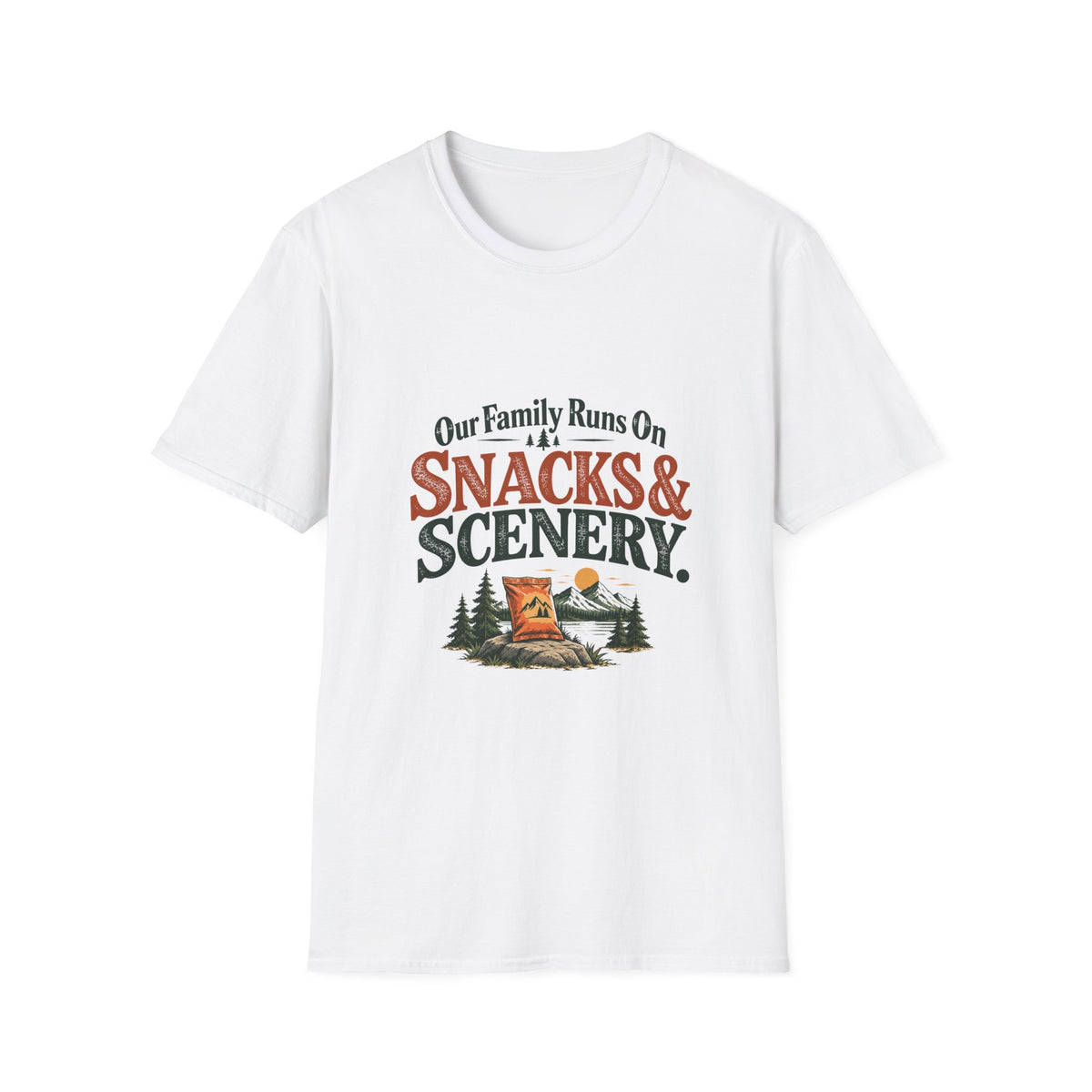 Our Family Runs On Snacks & Scenery. T-Shirt