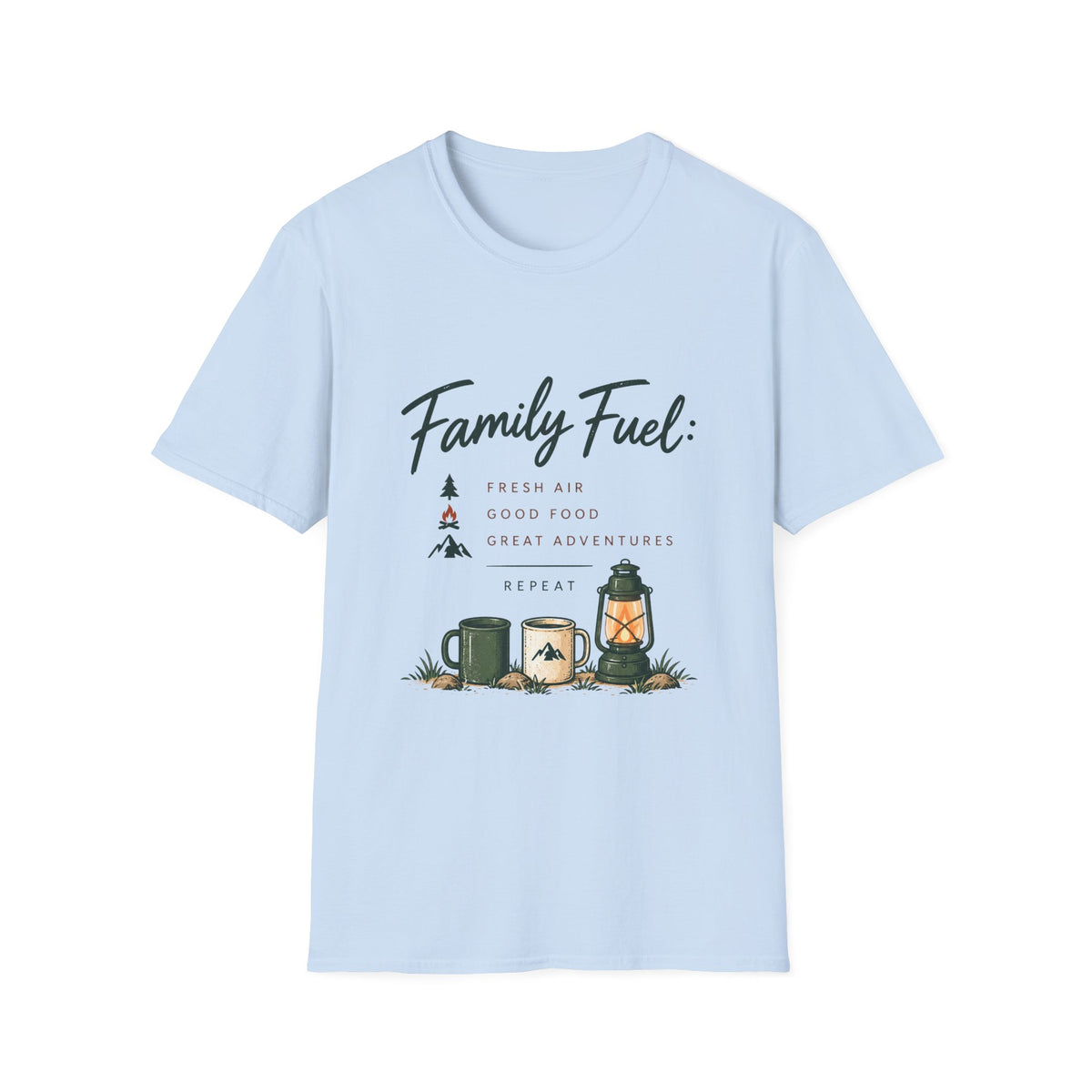 Family Fuel: Fresh Air. Good Food. Great Adventures. Repeat. T-Shirt