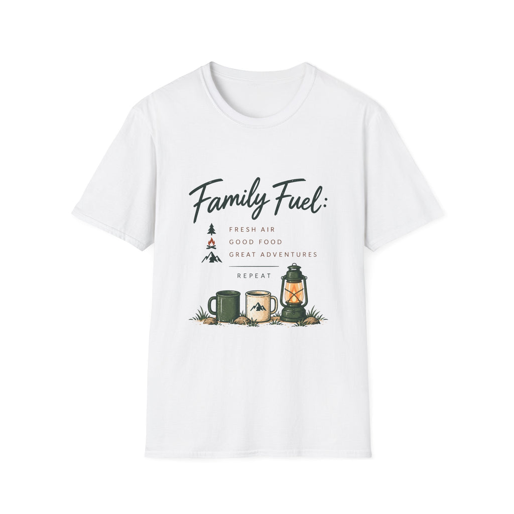 Family Fuel: Fresh Air. Good Food. Great Adventures. Repeat. T-Shirt