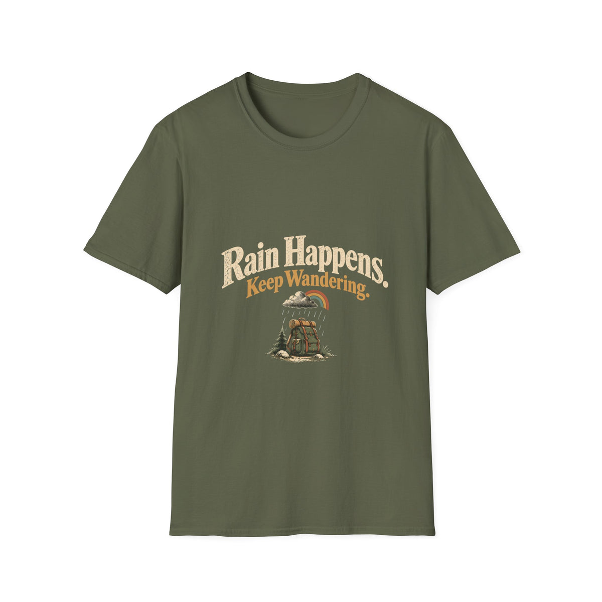 Rain Happens. Keep Wandering. T‑Shirt