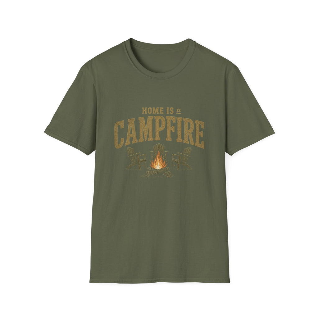 Home Is a Campfire. T‑Shirt