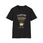 Camping Level: Emotional Support Coffee. T‑Shirt