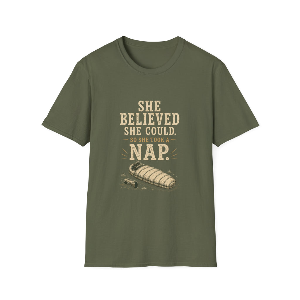 She Believed She Could. So She Took A Nap. T‑Shirt