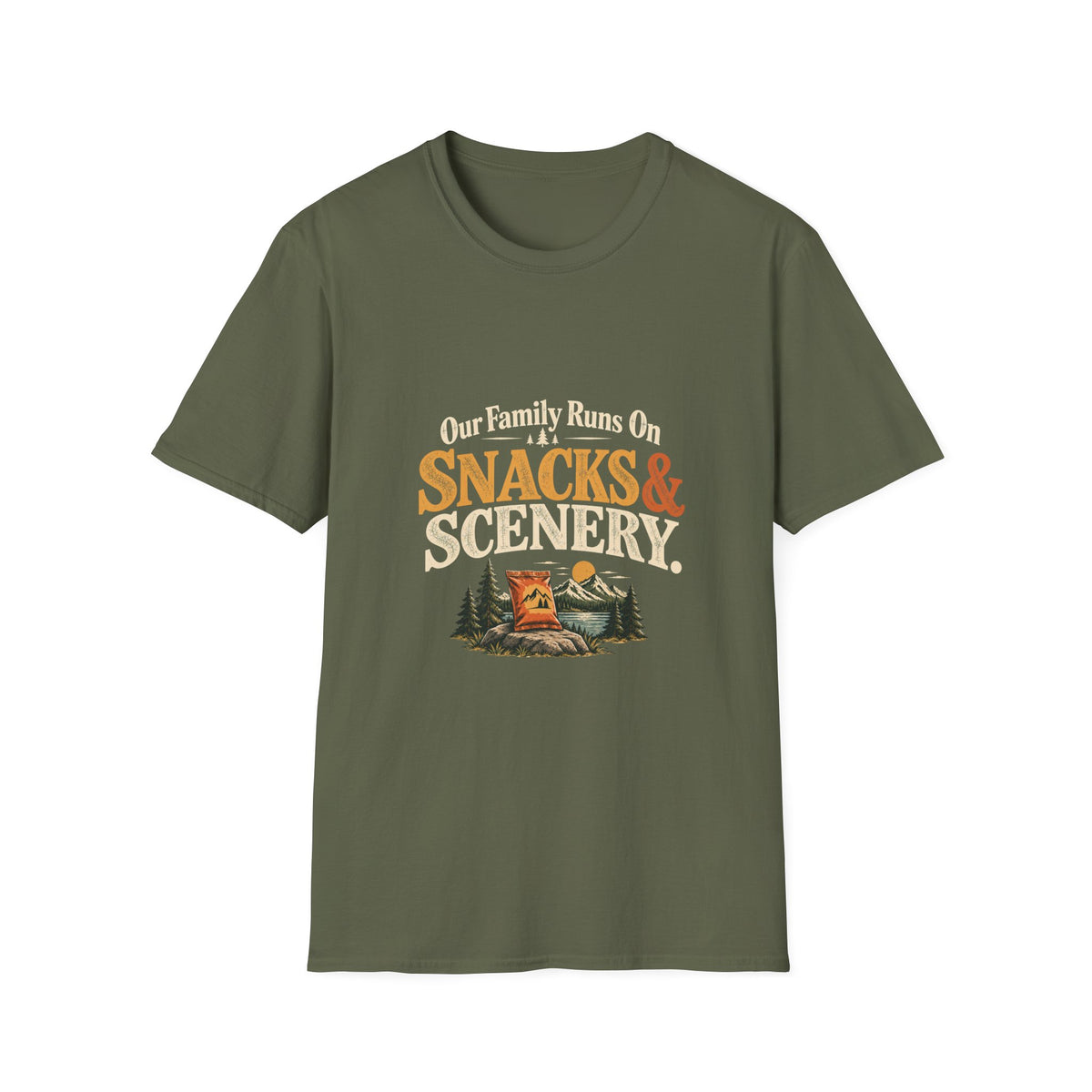 Our Family Runs On Snacks & Scenery. T-Shirt