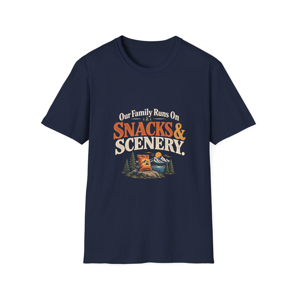 Our Family Runs On Snacks & Scenery. T-Shirt