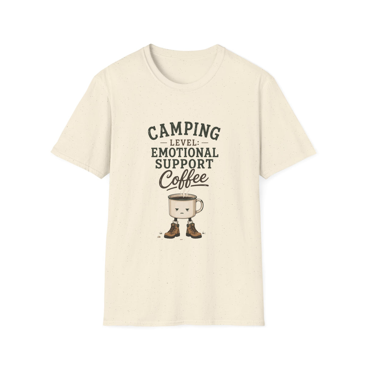 Camping Level: Emotional Support Coffee. T‑Shirt