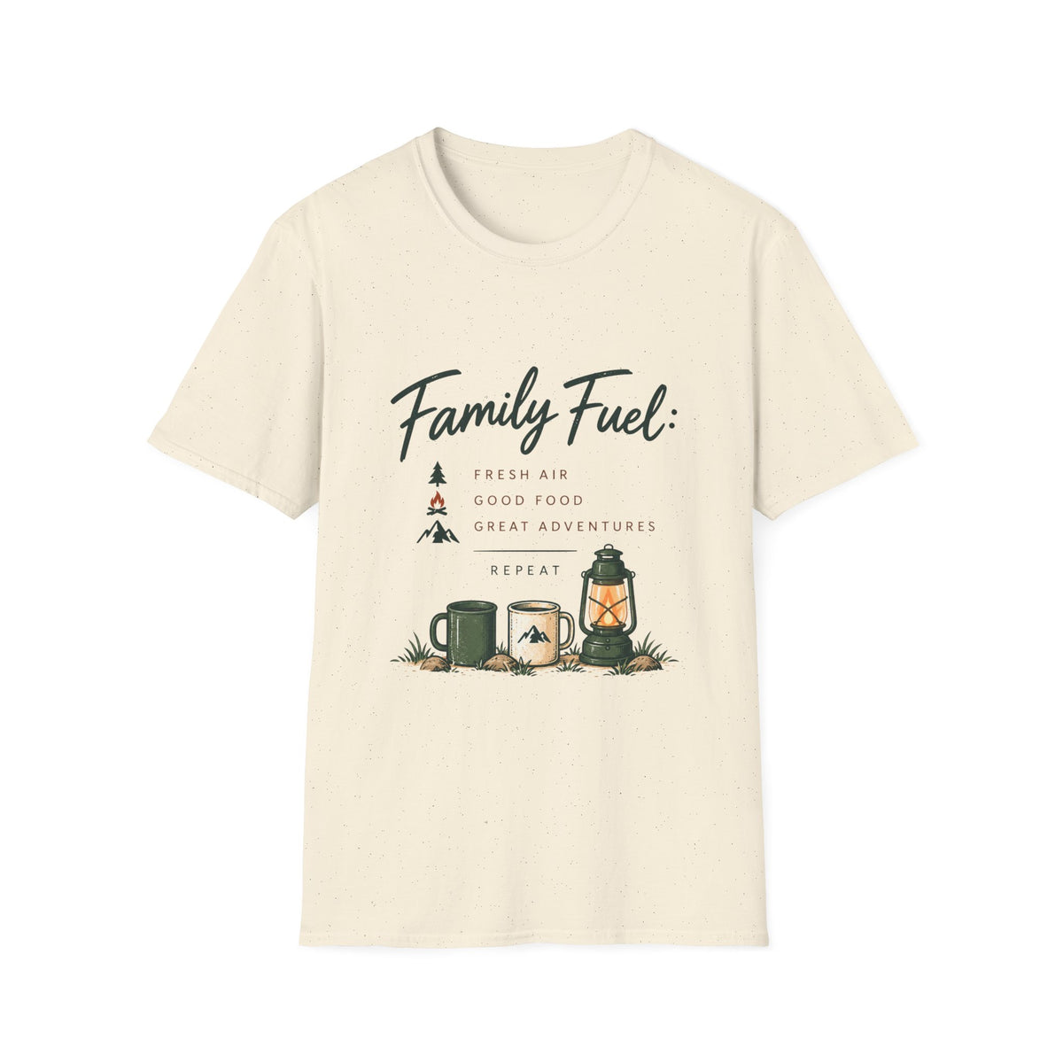 Family Fuel: Fresh Air. Good Food. Great Adventures. Repeat. T-Shirt
